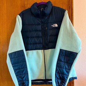 Women’s north face fleece puffer combo womens jacket in size extra large